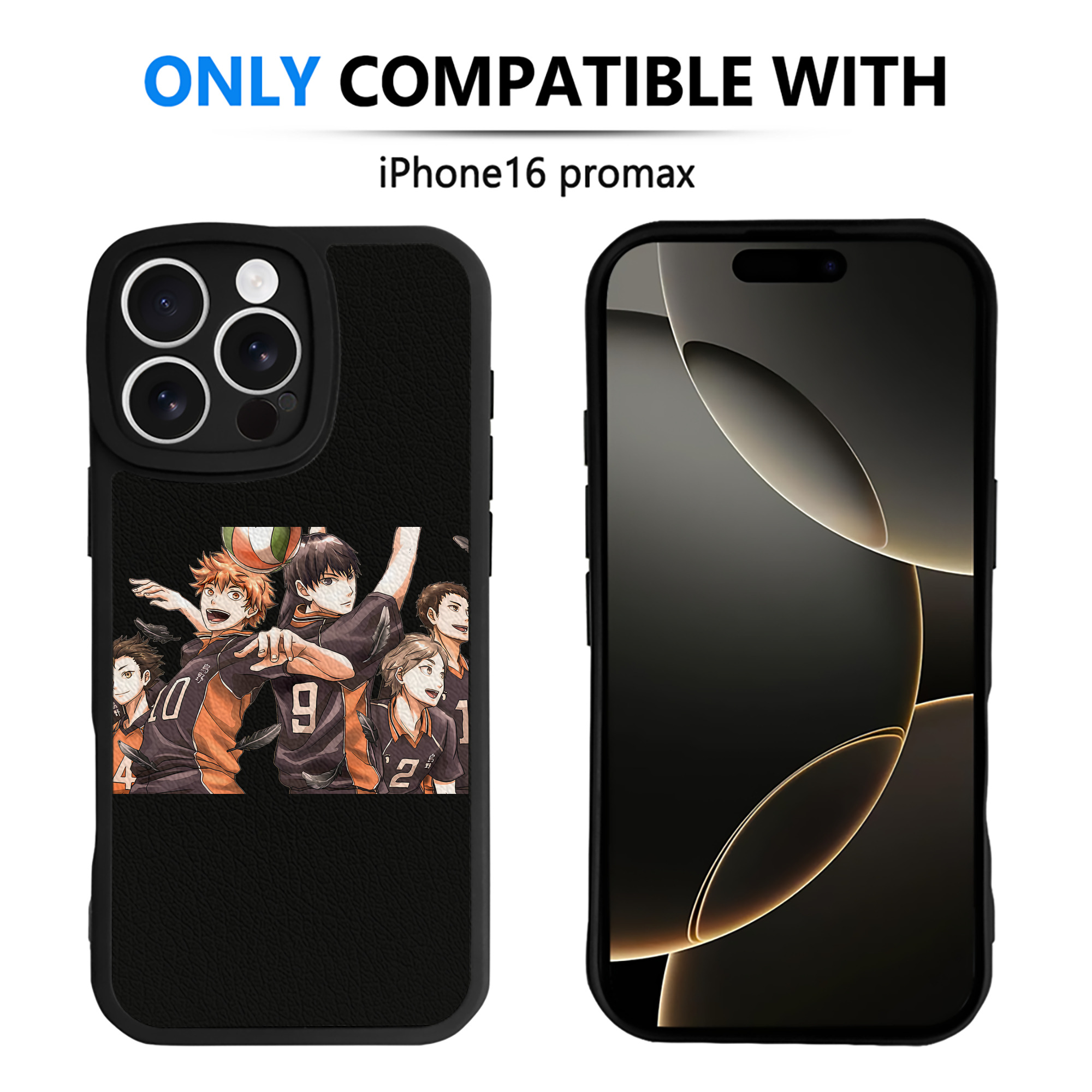 （画像用） ハイキュー!! Haikyu!! 【iPhone 16シリーズ対応】シリコンスマホケース（レザー調） 材質：シリコン